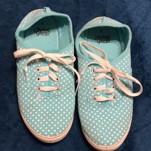Blue Polka Dot Faded Glory Casual Lace Ups